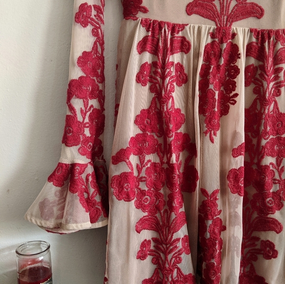 For Love & Lemons Red Lace Temecula Mini Dress - Picture 4 of 11